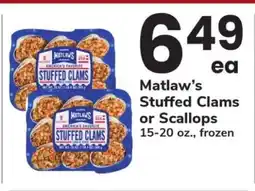Safeway Matlaw's Stuffed Clams or Scallops offer