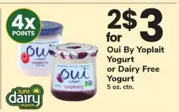 Safeway Oui By Yoplait Yogurt or Dairy Free Yogurt offer