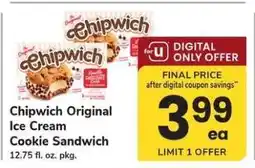 Safeway Chipwich Original Ice Cream Cookie Sandwich offer