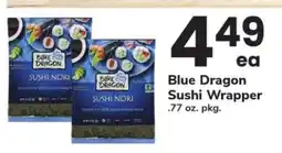 Safeway Blue Dragon Sushi Wrapper offer
