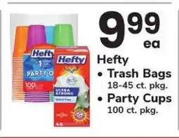 Safeway Hefty Trash Bags/Party Cups offer