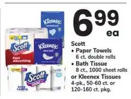 Safeway Scott Paper Towels, Bath Tissue, or Kleenex Tissues offer