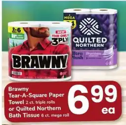 Safeway Brawny Tear-A-Square Paper Towel or Quilted Northern Bath Tissue offer