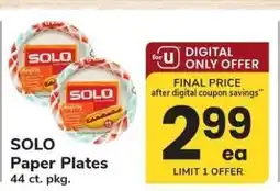 Safeway SOLO Paper Plates offer