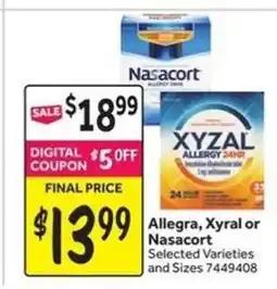 Stop&Shop Allegra, Xyzal or Nasacort offer