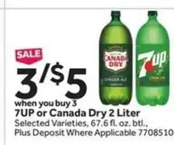 Stop&Shop 7UP or Canada Dry 2 Liter offer