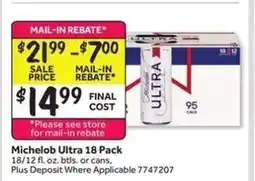 Stop&Shop Michelob Ultra 18 Pack offer