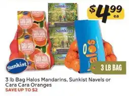 Winn Dixie 3 lb Bag Halos Mandarins, Sunkist Navels or Cara Cara Oranges offer