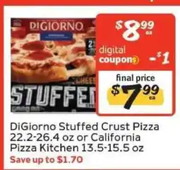 Winn Dixie DiGiorno Stuffed Crust Pizza or California Pizza Kitchen offer