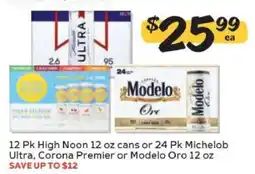 Winn Dixie High Noon, Michelob Ultra, Corona Premier, Modelo Oro offer