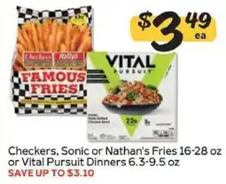 Winn Dixie Checkers, Sonic or Nathan's Fries or Vital Pursuit Dinners offer