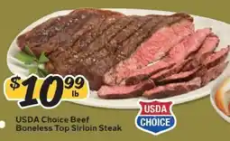 Winn Dixie USDA Choice Beef Boneless Top Sirloin Steak offer