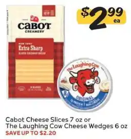 Winn Dixie Cabot Cheese Slices 7 oz or The Laughing Cow Cheese Wedges 6 oz offer