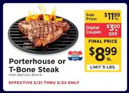ShopRite Porterhouse or T-Bone Steak offer