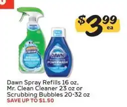 Winn Dixie Dawn Spray Refills, Mr. Clean Cleaner, Scrubbing Bubbles offer