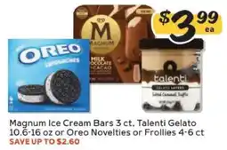 Winn Dixie Magnum Ice Cream Bars, Talenti Gelato, Oreo Novelties or Frollies offer