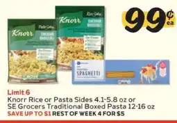 Winn Dixie Knorr Rice or Pasta Sides / SE Grocers Traditional Boxed Pasta offer