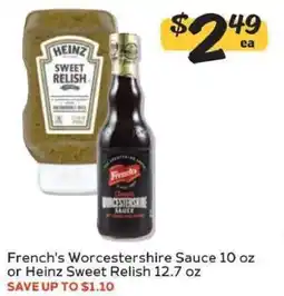 Winn Dixie French's Worcestershire Sauce or Heinz Sweet Relish offer