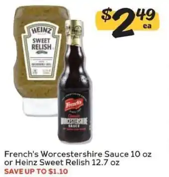 Winn Dixie French's Worcestershire Sauce or Heinz Sweet Relish offer