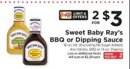 ShopRite Sweet Baby Ray’s BBQ or Dipping Sauce offer