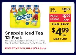 ShopRite Snapple Iced Tea 12-Pack offer