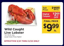 ShopRite Wild Caught Live Lobster offer