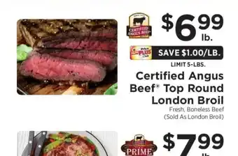 ShopRite Certified Angus Beef Top Round London Broil offer