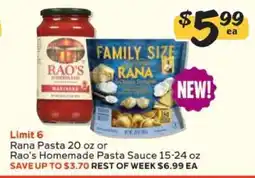 Winn Dixie Rana Pasta or Rao's Homemade Pasta Sauce offer