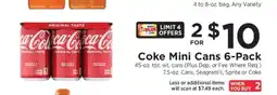 ShopRite Coke Mini Cans 6-Pack offer