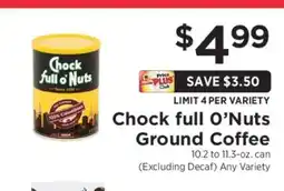 ShopRite Chock full O'Nuts Ground Coffee offer