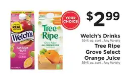 ShopRite Welch’s Drinks / Tree Ripe Grove Select Orange Juice offer