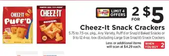 ShopRite Cheez-It Snack Crackers offer