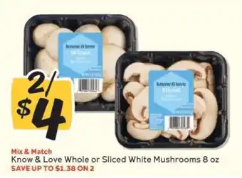 Winn Dixie Know & Love Whole or Sliced White Mushrooms offer
