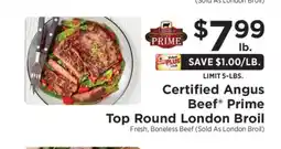 ShopRite Certified Angus Beef Prime Top Round London Broil offer