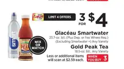 ShopRite Glacéau Smartwater / Gold Peak Tea offer