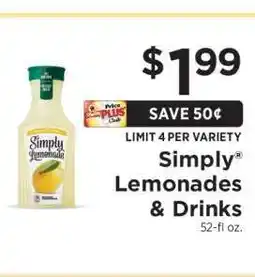 ShopRite Simply Lemonades & Drinks offer