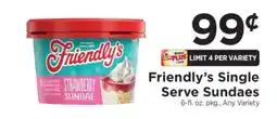 ShopRite Friendly's Single Serve Sundaes offer