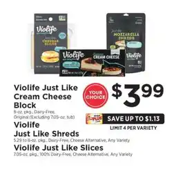 ShopRite Violife Just Like Cream Cheese Block offer