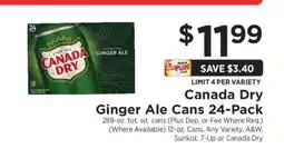 ShopRite Canada Dry Ginger Ale Cans 24-Pack offer