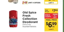 ShopRite Old Spice Fresh Collection Deodorant offer