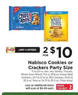 ShopRite Nabisco Cookies or Crackers Party Size offer