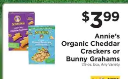 ShopRite Annie's Organic Cheddar Crackers or Bunny Grahams offer