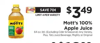 ShopRite Mott's 100% Apple Juice offer
