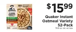 ShopRite Quaker Instant Oatmeal Variety 52-Pack offer