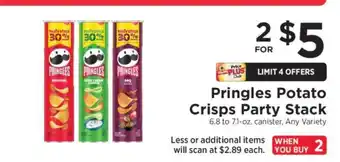 ShopRite Pringles Potato Crisps Party Stack offer