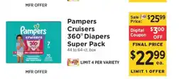 ShopRite Pampers Cruisers 360° Diapers Super Pack offer