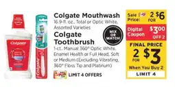 ShopRite Colgate Mouthwash & Toothbrush offer
