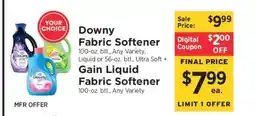 ShopRite Downy Fabric Softener / Gain Liquid Fabric Softener offer