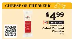 ShopRite Cabot Vermont Cheddar offer