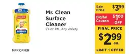 ShopRite Mr. Clean Surface Cleaner offer